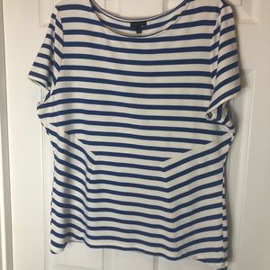 Talbots Blue and White Striped top. Size XL